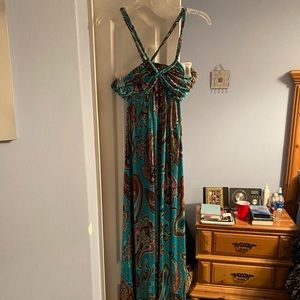 Colorful paisley print maxi dress